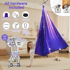 Sensory Swing for Kids Indoor & Outdoor Double Layer Therapy Cuddle Purple