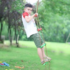 6.6FT Climbing Rope Ninja Ladder for Kids – Obstacle Course Swing Accessories