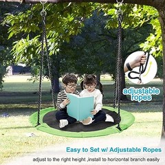 43 inch Saucer Tree Swing for Kids,Flying Round Swing Heavy Duty, Green