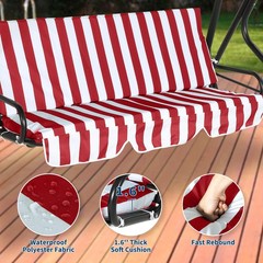 3-Seat Patio Swing: Adjustable Canopy, Heavy-Duty Steel, Waterproof Cushions