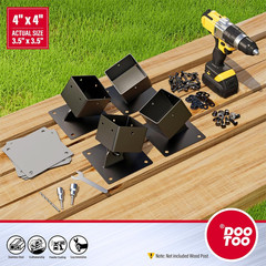 4-Pack Swing Set Anchor Leveling Kit 4×4 Wood Leg Bracket Stainless Steel