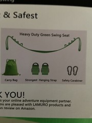 TREE SWING Kit Holds up to 500lb Safest Heavy Duty Green Swing Seat Strap