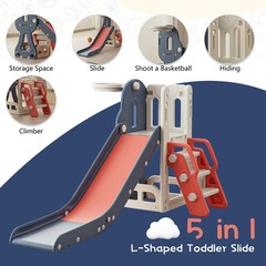 Toddler Slide,Kids Climber Slide with Storage Space and Non-Slip Steps,Indoor…