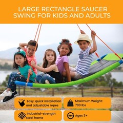 Platform Swing – Large Rectangle Saucer Swing for Kids and Adults