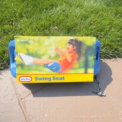 New Little Tikes Blue Swing Set Seat 4205 Yellow Rope Chain Tree Vtg 2003 USA