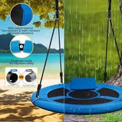 Saucer Tree Swing Inch 600lb Weight Capacity with 2pcs Hanging Straps, 40 Blue