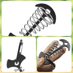 12 PCS Black Deck Anchors with Carabiners, Aluminium Tent Tie Downs with Spri…