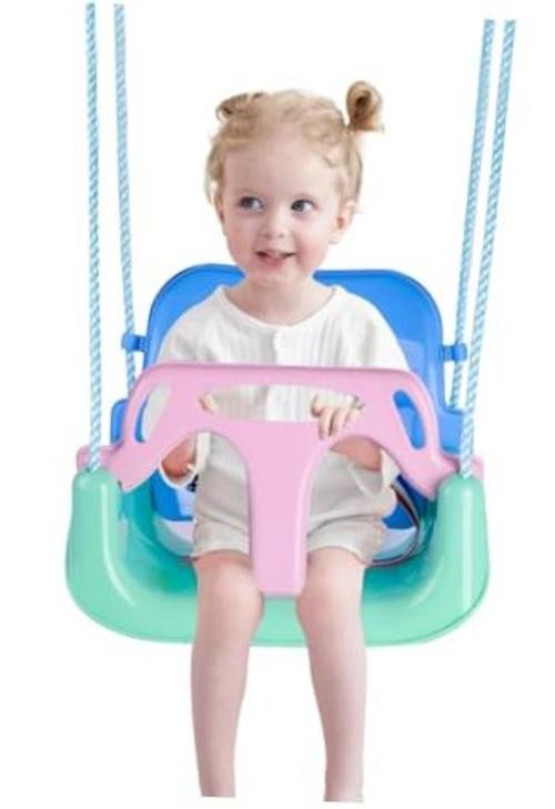 Toddler Swing, 3-in-1 Baby Swing Seat, Anti-Flip Snug & Secure Macaron Green