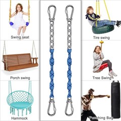 2Pcs 65″ Stainless Steel Swing Chains with 4 Quick Connection Hooks Heavy Dut…