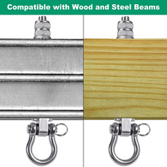 Heavy Duty Bearing Swing Hangers, 2 Pack Stainless Steel Swing Set Hooks for Woo