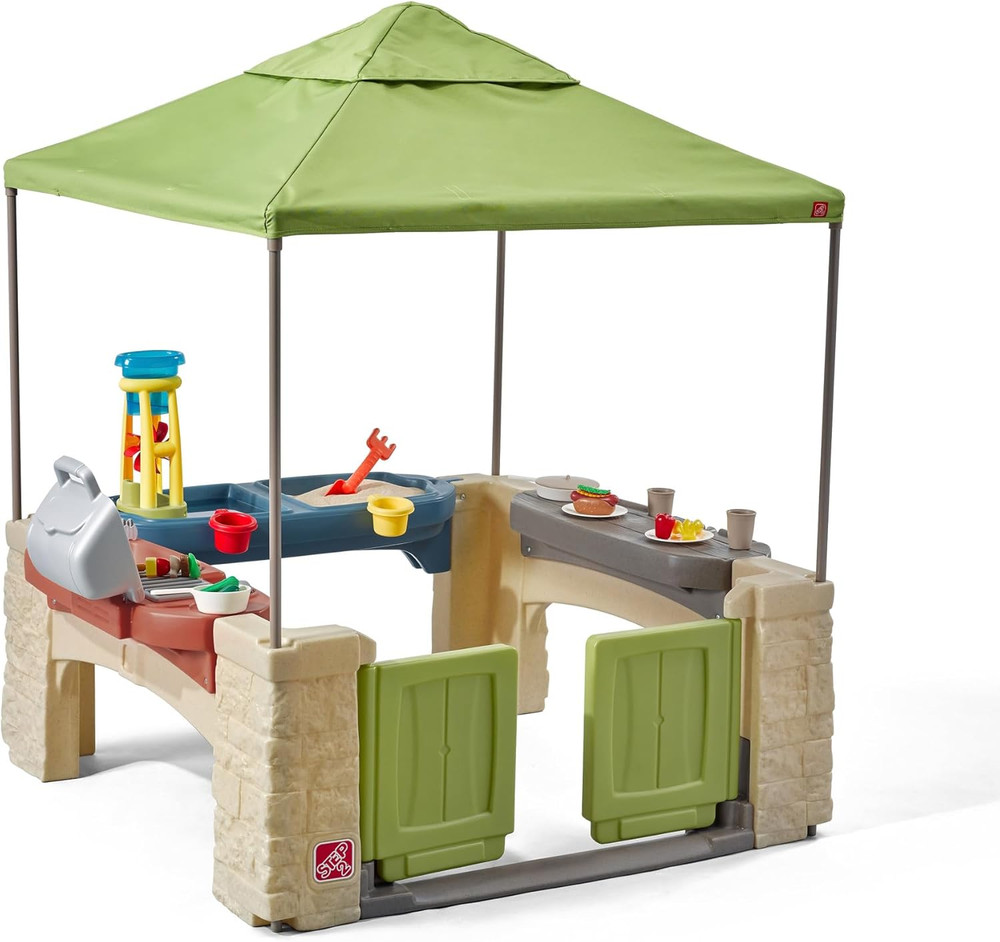 Step2 All around Playtime Patio with Canopy Playset – Shaded Outdoor Playhouse f