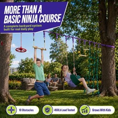 Ninja Warrior Obstacle Course for Kids – Ultimate Outdoor Fun 2×55 Ft Ninja S…