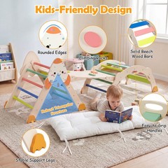 8-in-1 Climbing Toys for Toddlers with Triangle Ladder, Convertible Ramp, Indoor