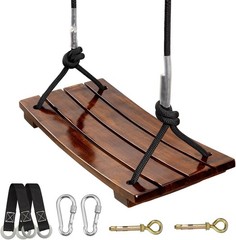 Wood Swing Seat Carbonized Hanging Wood Tree Swing 16.9 x7.9 x0.5 in Adult Kids