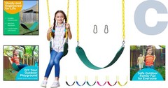 Upgrade Your Swing Set: Heavy Duty Green Swing Seat with Safety Features, 1 Pack