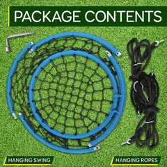 Kids Hanging Circle Swing – 35.5″ Indoor/Outdoor Saucer for Trees & Sets
