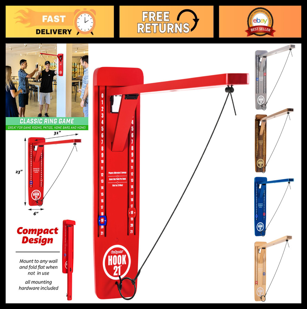 Wall Mounted Ring Swing Game – Foldable Arm for Indoor/Outdoor Fun, Easy Setup