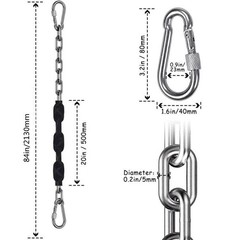 2 Stainless Steel Chains (84″) Swing Chains, Heavy Duty Swing Hardware,4 Quic…