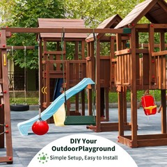 Heavy Duty Swing Seat, Non Slip Tree Swing Set with Adjustable Rope, Playgrou…