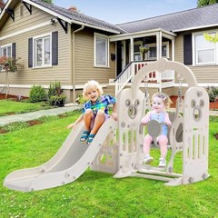 Kids Slide and Swing Set Slide Climber for Toddler Indoor Outdoor Baby Playset