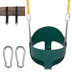 High Back Full Bucket Swing Seat Swing Set with 66 in Coated Chain,2PCS Snap …