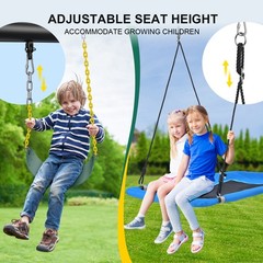 Hapfan Heavy-Duty 600 lbs A-Frame design Swing Set with 3 Swings & Sturdy Frame