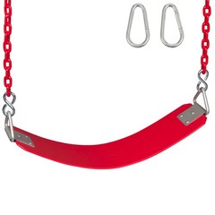 SWING SET STUFF INC COMMERCIAL RUBBER BELT SEAT 5.5 FT COATED CHAINS (RED) 0274