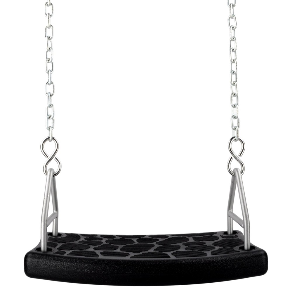 SWING SET STUFF INC. FLAT SEAT WITH 5.5 FT. UNCOATED CHAIN (BLACK) wooden 0309
