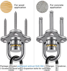 SELEWARE 360° Swivel Hanger with Bearing & Carabiner, Heavy Duty Hook for Tire a