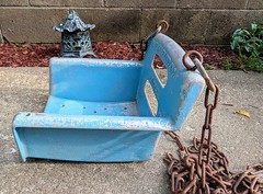 Vintage Metal Playground Swing Seat Blue Valley Industries Mexico Pennsylvania