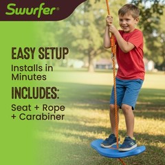 Swurfer Kids Tree Swing: Backyard Swingset. Durable, Weatherproof, Easy Install!
