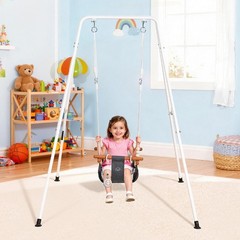 VEVOR Toddler Swing and Jumper 2 in 1 Swing Set and Bouncer A-Frame Stand Black