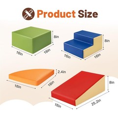 6-Piece Soft PU Leather Toddlers Climbing Toys, Baby Foam Climbing Blocks for…