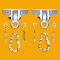 Silver Metal Swing Hanging Kit with Screws and Bolts for Porch Swing, Hammocks a
