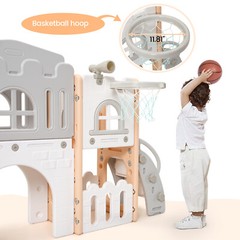 8 in 1 Toddler Slide Indoor Playground Outdoor Playground with Basketball Hoops