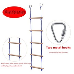 Rope Ladder for Kids, Ninja Warrior Obstacle Course Accessories – Heavy Blue