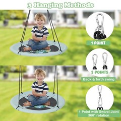40″ Saucer Tree Swing with Adjustable Hanging Ropes Necessary Hardware for Kids