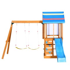 Wooden Outdoor Swing Set 3 in 1 Swing Set outdoor Children’s Playset with Slide