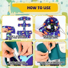 3 Pcs Swing Cushion Baby Swings Outdoor Seat Insert Pad with Full Bucket Seat…