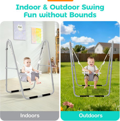 Baby Swing Set for Toddlers 6-36 Months Foldable Portable Indoor Outdoor Heavy