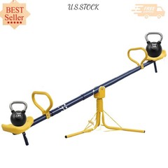 NEW Kids Seesaw Outdoor 360 Rotating Teeter Totter Heavy Duty 250LB Sit