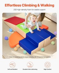 6-Piece Soft-Surface Climbing Blocks, PU Leather, 25D Dense Foam