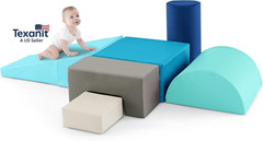 Toddler Climbing, 6 Pieces Climb and Crawl Playset with PU Cover for Baby Crawli