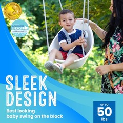 Coconut Toddler Swing Comfy Baby Outdoor, 3- Point Adjustable Safety Harness,…