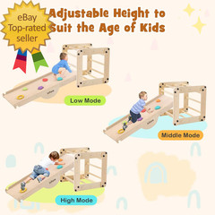12 in 1 Climbing Toys for Toddlers Upgrade Wooden Montessori Foldable Triangle