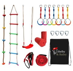 42.5ft Ninja Warrior Obstacle Course for Kids Ninja Line Slackline Climbing Rope