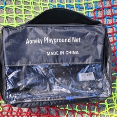 AONEKY Playground Net 9′ x 9′ Multicolor Kids Climbing Cargo Net Double Layer