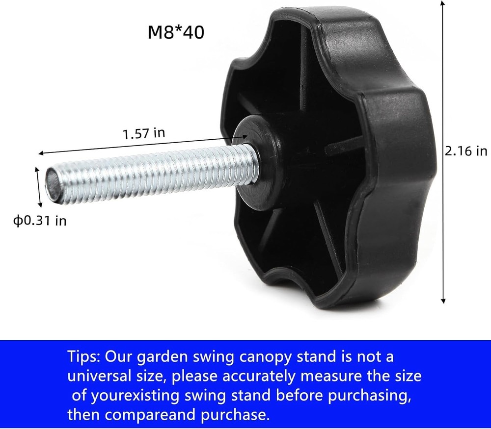 Porch Patio Outdoor Garden Swing Canopy Replacement Plastic Fittings to Attach F