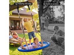 Everyfun 43″ Saucer Tree Swing for Kids Adult, Blue