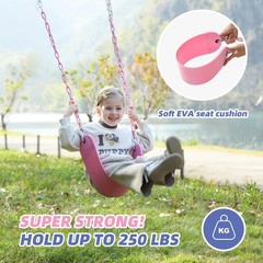 2 Pack Pink Swings Seats Heavy Duty 66 Inches Chain Plastic Coated – Playgrou…